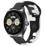 For Huawei Watch Buds 22mm Double Color Silicone Watch Band(Black+White)