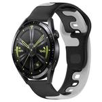 For Huawei Watch GT3 46mm 22mm Double Color Silicone Watch Band(Black+Grey)