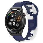 For Huawei Watch GT Runner 22mm Double Color Silicone Watch Band(Blue+White)