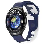 For Huawei Watch 4 22mm Double Color Silicone Watch Band(Blue+White)