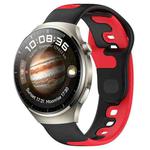 For Huawei Watch 4 Pro 22mm Double Color Silicone Watch Band(Black+Red)