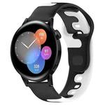 For Huawei Watch 3 22mm Double Color Silicone Watch Band(Black+White)