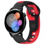 For Huawei Watch 3 22mm Double Color Silicone Watch Band(Black+Red)