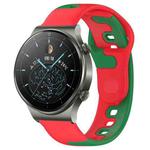 For Huawei GT2 Pro 22mm Double Color Silicone Watch Band(Red+Green)