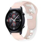 For Honor Watch GS 3 22mm Double Color Silicone Watch Band(Pink+White)