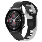 For Honor Watch GS 3 22mm Double Color Silicone Watch Band(Black+Grey)