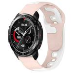 For Honor Watch GS Pro 22mm Double Color Silicone Watch Band(Pink+White)