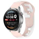 For Huawei Watch 3 Pro New 22mm Double Color Silicone Watch Band(Pink+White)