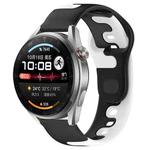 For Huawei Watch 3 Pro New 22mm Double Color Silicone Watch Band(Black+White)