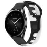 For Xiaomi Watch S2 42mm 22mm Double Color Silicone Watch Band(Black+White)
