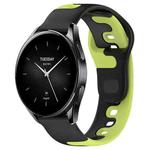 For Xiaomi Watch S2 42mm 22mm Double Color Silicone Watch Band(Black+Green)