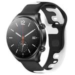 For Xiaomi MI Watch S1 22mm Double Color Silicone Watch Band(Black+White)