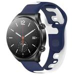 For Xiaomi MI Watch S1 22mm Double Color Silicone Watch Band(Blue+White)