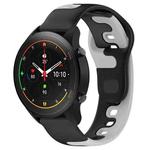 For Xiaomi MI Watch S1 Pro 22mm Double Color Silicone Watch Band(Black+Grey)