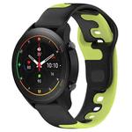 For Xiaomi MI Watch S1 Pro 22mm Double Color Silicone Watch Band(Black+Green)