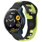 For Xiaomi Watch S1 Active 22mm Double Color Silicone Watch Band(Black+Green)