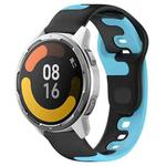 For Xiaomi MI Watch Color 2 22mm Double Color Silicone Watch Band(Black+Blue)