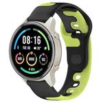 For Xiaomi MI Watch Sport 22mm Double Color Silicone Watch Band(Black+Green)
