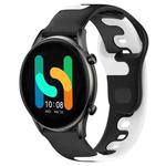 For Xiaomi Haylou RT2 LS10 22mm Double Color Silicone Watch Band(Black+White)