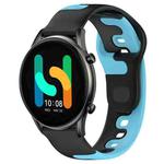 For Xiaomi Haylou RT2 LS10 22mm Double Color Silicone Watch Band(Black+Blue)