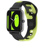 For Xiaomi Haylou RS4 LS12 22mm Double Color Silicone Watch Band(Black+Green)
