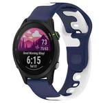 For Garmin Forerunner 255 22mm Double Color Silicone Watch Band(Blue+White)