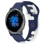 For Garmin Venu 2 22mm Double Color Silicone Watch Band(Blue+White)