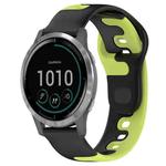 For Garmin Venu 3 22mm Double Color Silicone Watch Band(Black+Green)