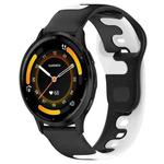 For Garmin Vivoactive 4 22mm Double Color Silicone Watch Band(Black+White)