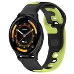 For Garmin Vivoactive 4 22mm Double Color Silicone Watch Band(Black+Green)