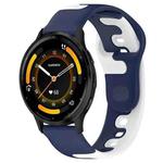 For Garmin Vivoactive 4 22mm Double Color Silicone Watch Band(Blue+White)