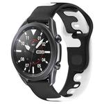 For Samsung Galaxy Watch3 45mm 22mm Double Color Silicone Watch Band(Black+White)