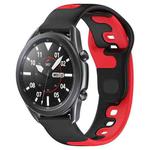 For Samsung Galaxy Watch3 45mm 22mm Double Color Silicone Watch Band(Black+Red)