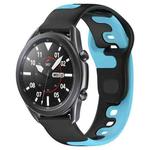 For Samsung Galaxy Watch3 45mm 22mm Double Color Silicone Watch Band(Black+Blue)