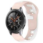 For Samsung Galaxy Watch 46mm 22mm Double Color Silicone Watch Band(Pink+White)