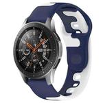 For Samsung Galaxy Watch 46mm 22mm Double Color Silicone Watch Band(Blue+White)