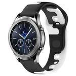 For Samsung Gear S3 Classic 22mm Double Color Silicone Watch Band(Black+White)