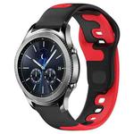 For Samsung Gear S3 Classic 22mm Double Color Silicone Watch Band(Black+Red)