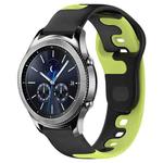 For Samsung Gear S3 Classic 22mm Double Color Silicone Watch Band(Black+Green)