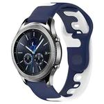 For Samsung Gear S3 Classic 22mm Double Color Silicone Watch Band(Blue+White)
