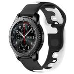 For Samsung Gear S3 Frontier 22mm Double Color Silicone Watch Band(Black+White)