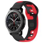 For Samsung Gear S3 Frontier 22mm Double Color Silicone Watch Band(Black+Red)