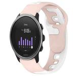 For SUUNTO 5 Peak 22mm Double Color Silicone Watch Band(Pink+White)