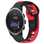 For SUUNTO 5 Peak 22mm Double Color Silicone Watch Band(Black+Red)