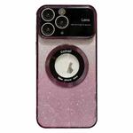 For iPhone 11 Pro Large Window MagSafe Gradient Glitter Electroplating TPU Phone Case(Purple)