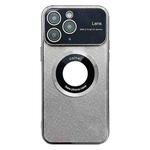 For iPhone 11 Pro Large Window MagSafe Gradient Glitter Electroplating TPU Phone Case(Silver)