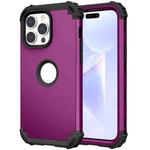 For iPhone 15 Pro 3 in 1 Silicone Hybrid PC Shockproof Phone Case(Purple)