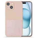 For iPhone 15 Imitate Liquid Silicone Skin Feel Phone Case with Card Slot(Pink)