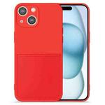 For iPhone 15 Imitate Liquid Silicone Skin Feel Phone Case with Card Slot(Red)