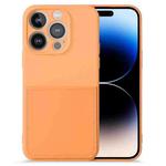 For iPhone 14 Pro Imitate Liquid Silicone Skin Feel Phone Case with Card Slot(Orange)